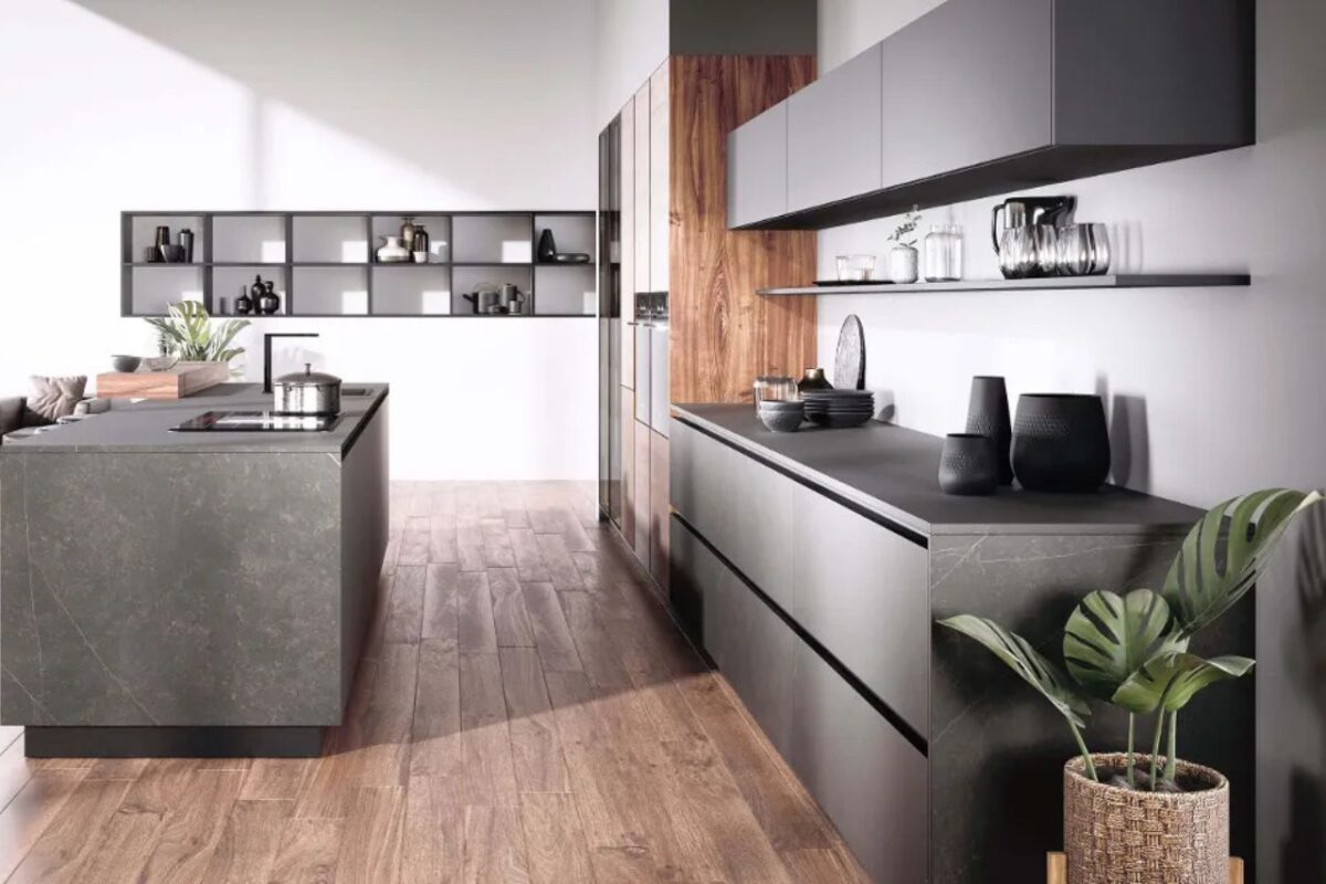 A modern kitchen with a sink from Villeroy & Boch